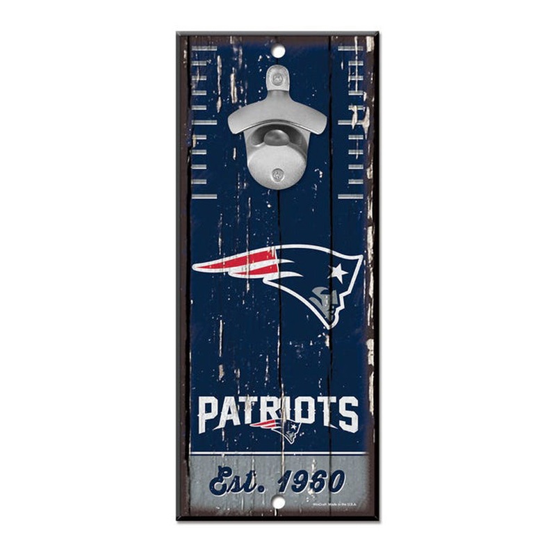 NFL New England Patriots WinCraft 5″ x 12″ Bottle Opener Sign – Navy