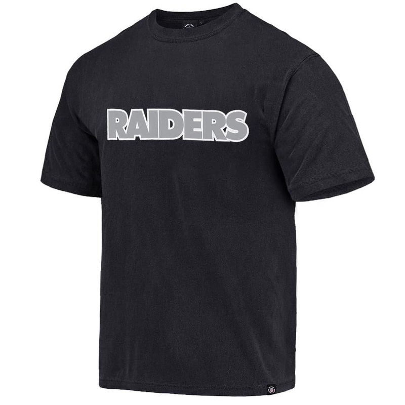 Las Vegas Raiders NFL Outline Wordmark Vintage T-Shirt- Faded Black