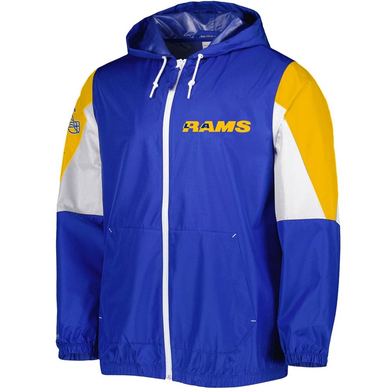 Los Angeles Rams Mitchell & Ness NFL Throw It Back Windbreaker Jacket – Blue