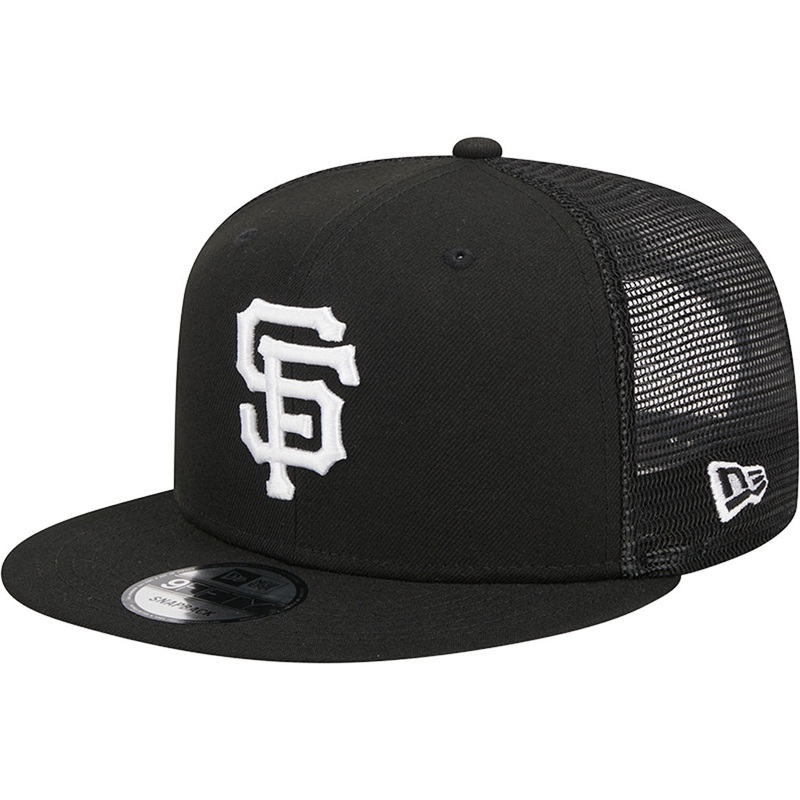 MLB San Francisco Giants New Era Black & White 9FIFTY Snapback Trucker Hat – Black