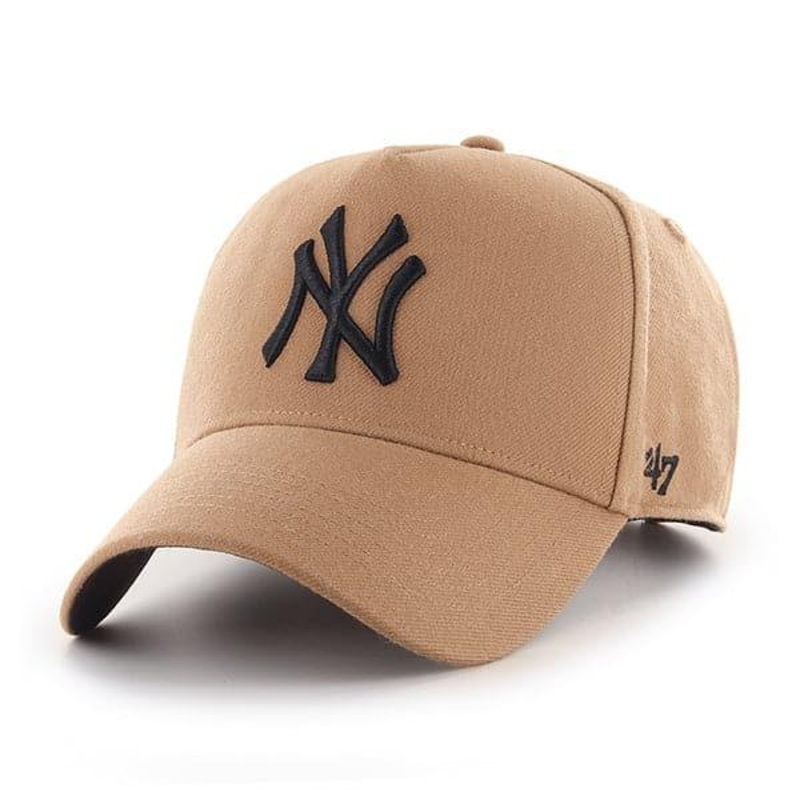 New York Yankees ’47 MLB Monochrome Logo MVP DT Snapback Hat – Camel