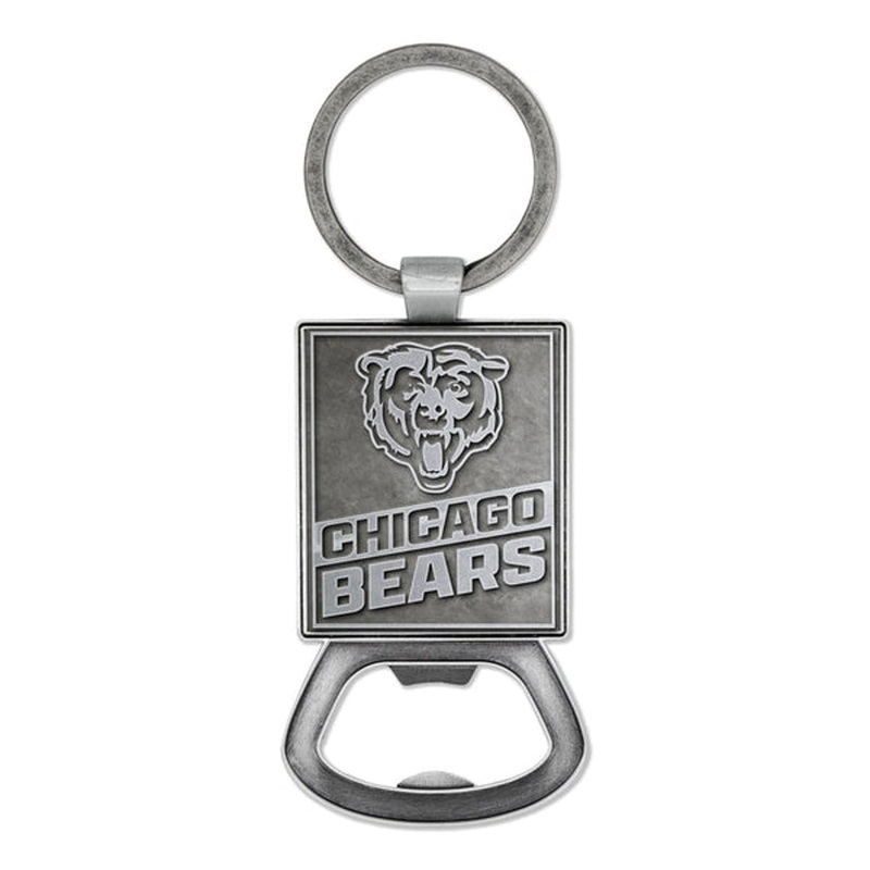 NFL Chicago Bears Rico Pewter Bottle Opener Keychain – Gray