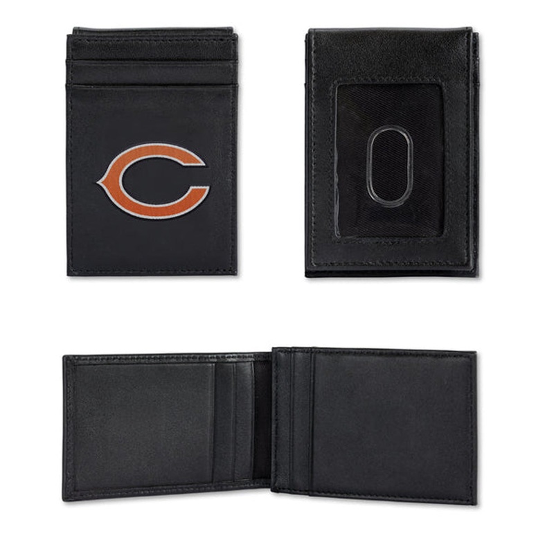 NFL Chicago Bears Rico Stitched Front Pocket Wallet – Black
