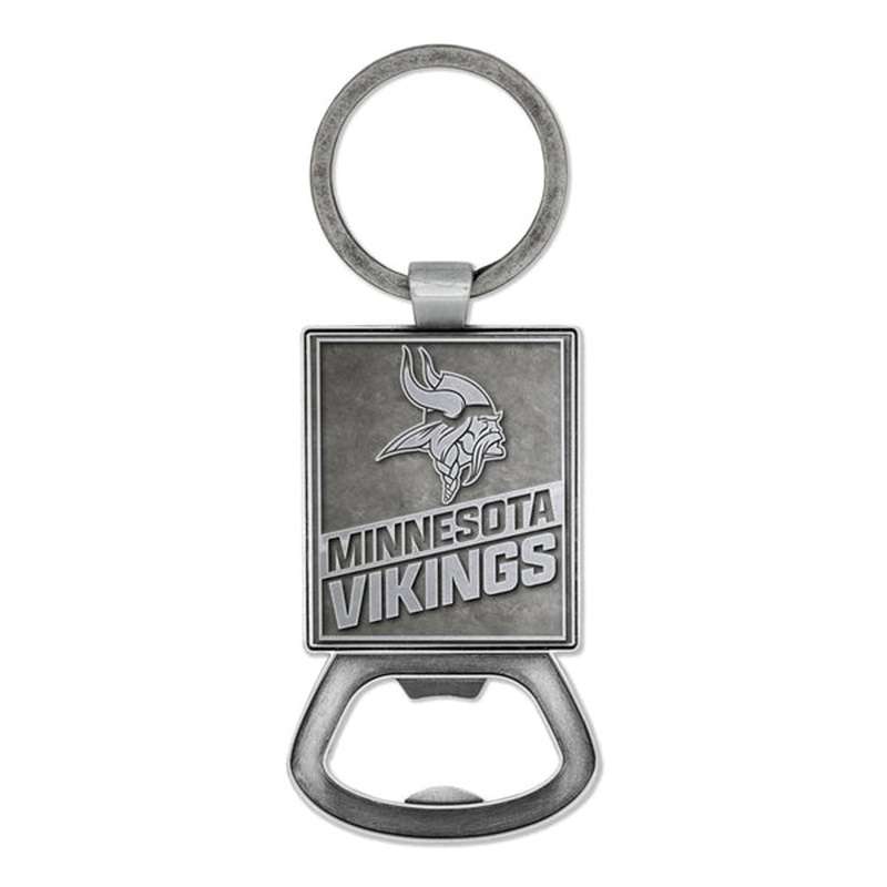 NFL Minnesota Vikings Rico Pewter Bottle Opener Keychain – Gray