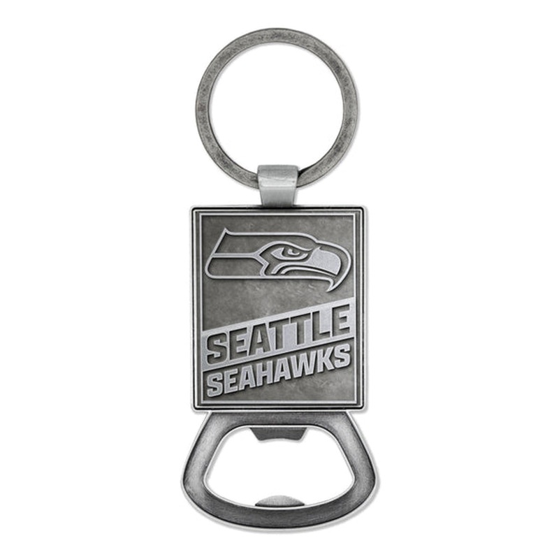 NFL Seattle Seahawks Rico Pewter Bottle Opener Keychain – Gray