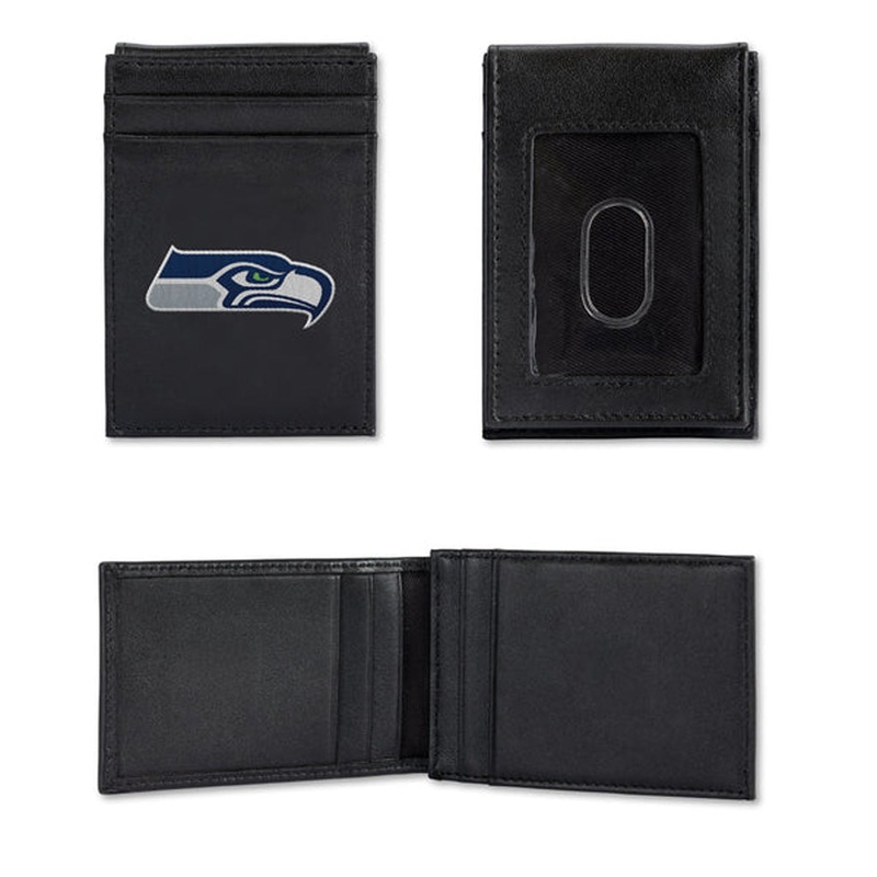 NFL Seattle Seahawks Rico Stitched Front Pocket Wallet – Black