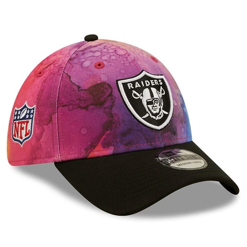 Las Vegas Raiders New Era NFL 22 Crucial Catch 39THIRTY Stretch Fit Hat  – Pink/Black