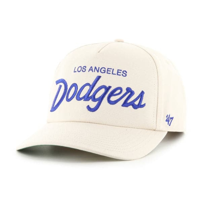 Los Angeles Dodgers ’47 MLB Team Script Nantasket Pre-Curved Snapback Hat – Bone