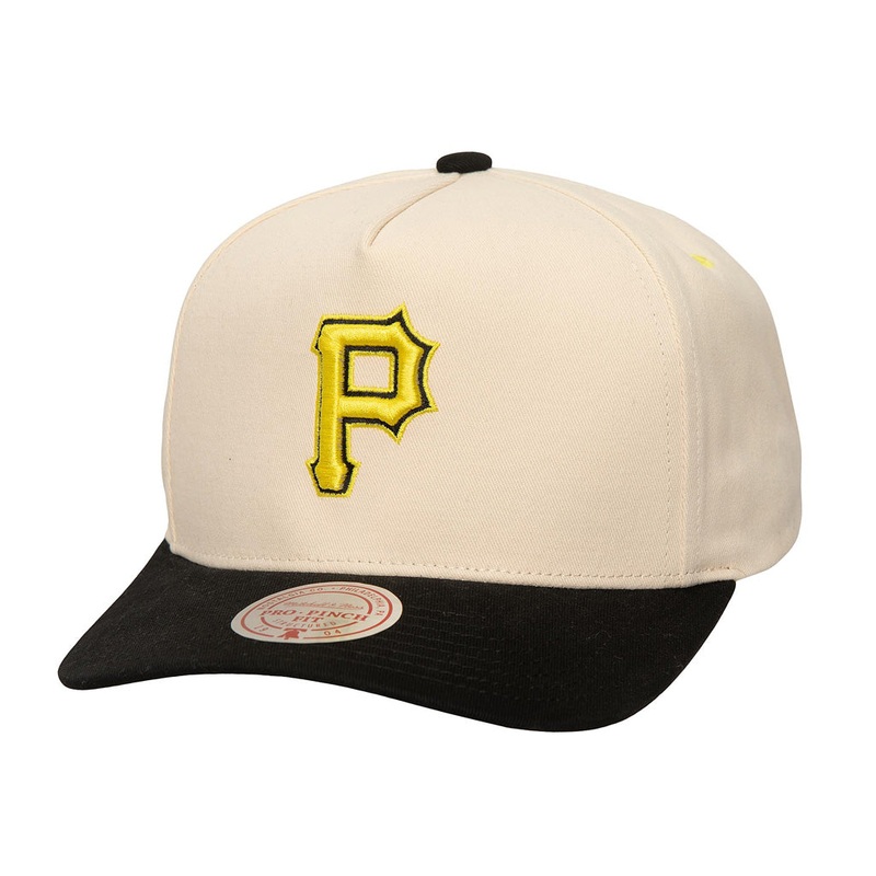 MLB Pittsburgh Pirates Mitchell & Ness Overspray Pro Snapback Hat – Cream