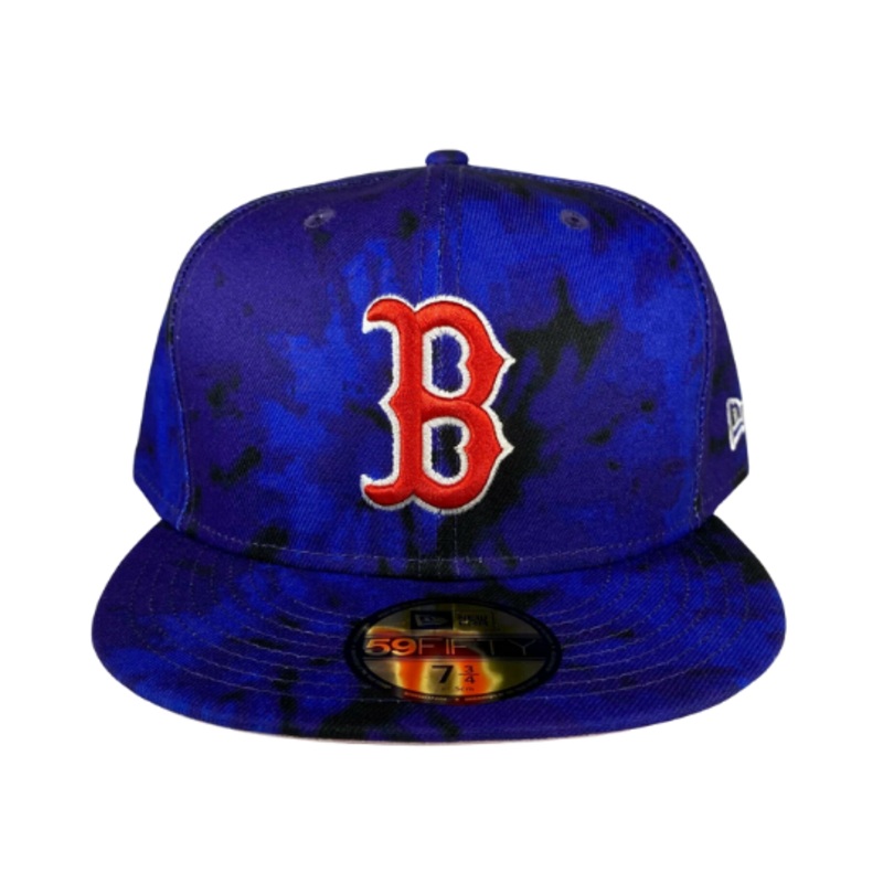 New Era Boston Red Sox Blue Tie Dye Pink Under Brim 59FIFTY Fitted Hat