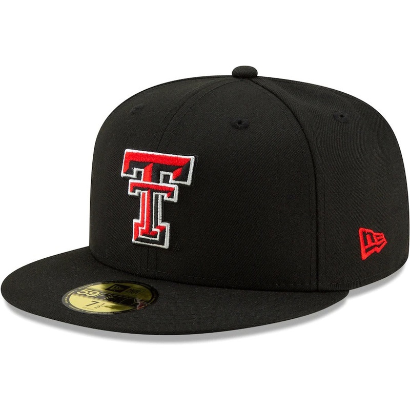 New Era Texas Tech Red Raiders Black Logo Basic 59FIFTY Fitted Hat