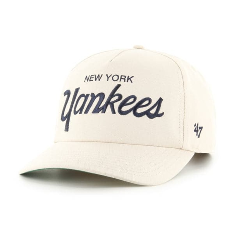 New York Yankees ’47 MLB Team Script Nantasket Pre-Curved Snapback Hat – Bone