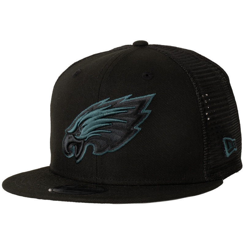 NFL Philadelphia Eagles New Era Shadowline 9FIFTY Snapback Trucker Hat – Black