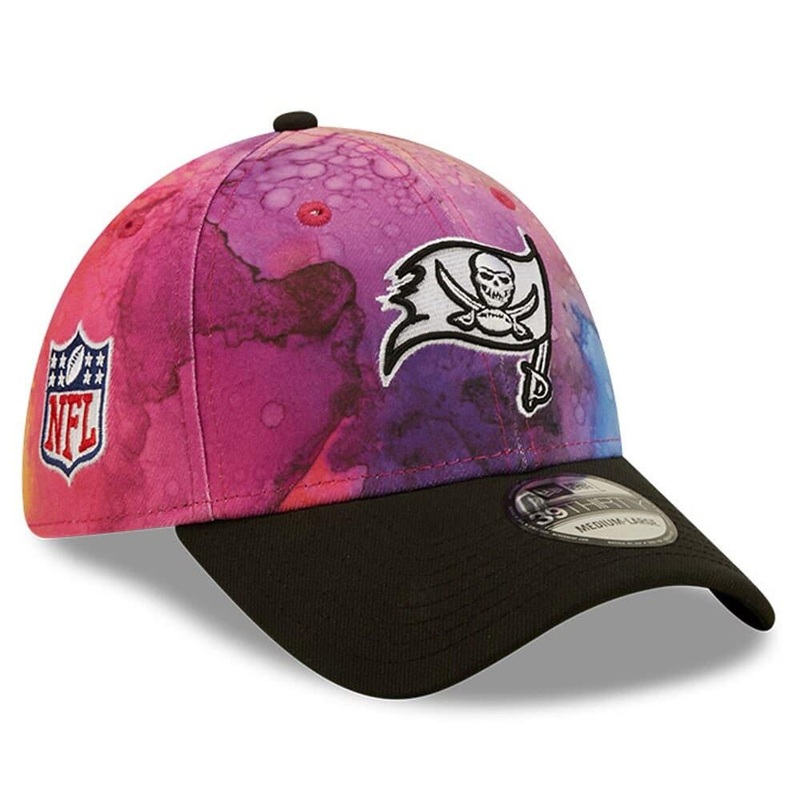 Tampa Bay Buccaneers New Era NFL 22 Crucial Catch 39THIRTY Stretch Fit Hat  – Pink/Black