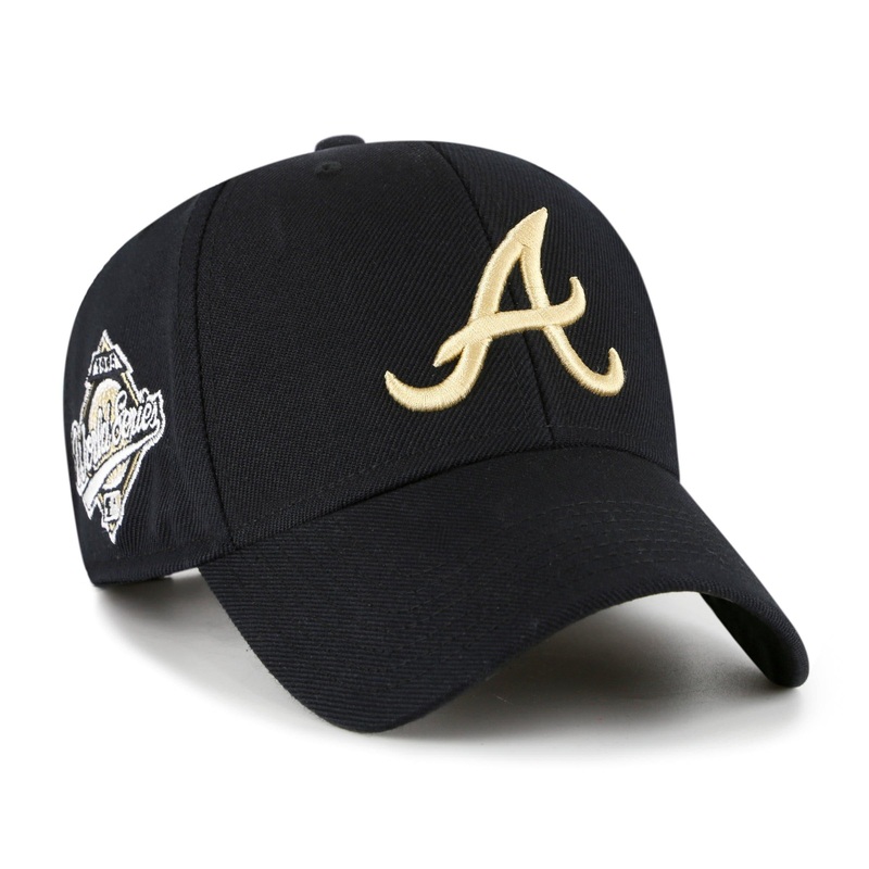 Atlanta Braves ’47 MLB Gold World Series MVP Snapback Hat – Black