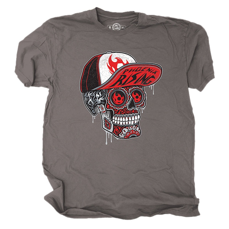 Phoenix Rising Duck Company Skater Skull T-Shirt – Gray