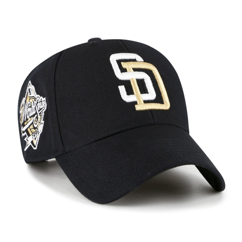 San Diego Padres ’47 MLB Gold World Series MVP Snapback Hat – Black
