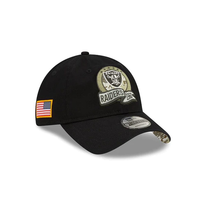 Youths Las Vegas Raiders New Era NFL Salute To Service 22 9TWENTY Hat – Black