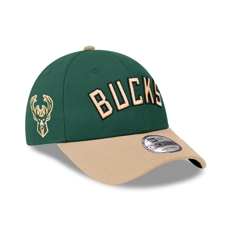 Youths Milwaukee Bucks New Era NBA 2T Wordmark 9FORTY Strapback Hat – Green