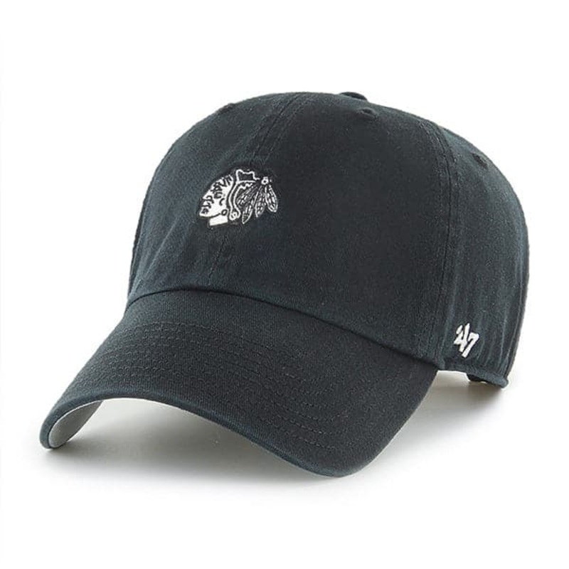 Chicago Blackhawks 47 NHL Mini Monochrome Clean Up Strapback Hat – Black