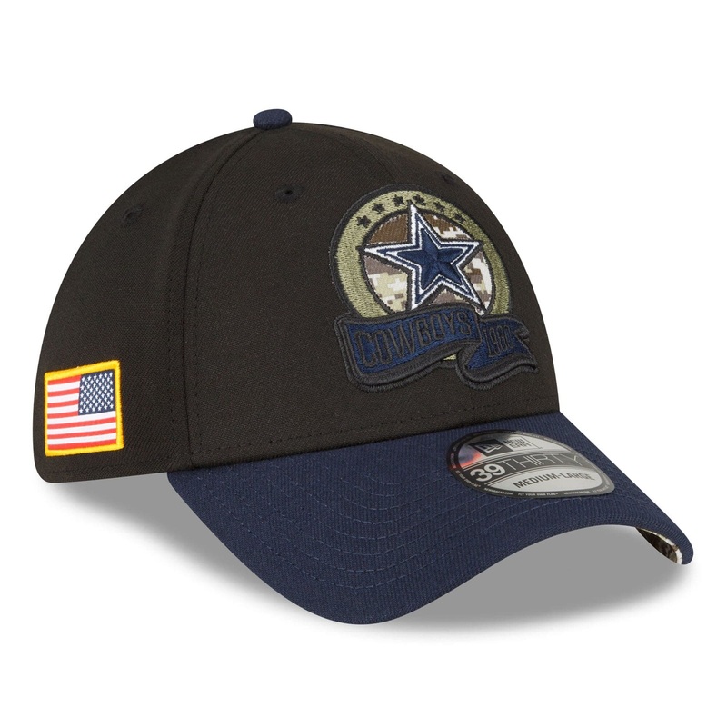 Dallas Cowboys New Era NFL Salute To Service 22 39THIRTY Stretch Fit Hat – Black