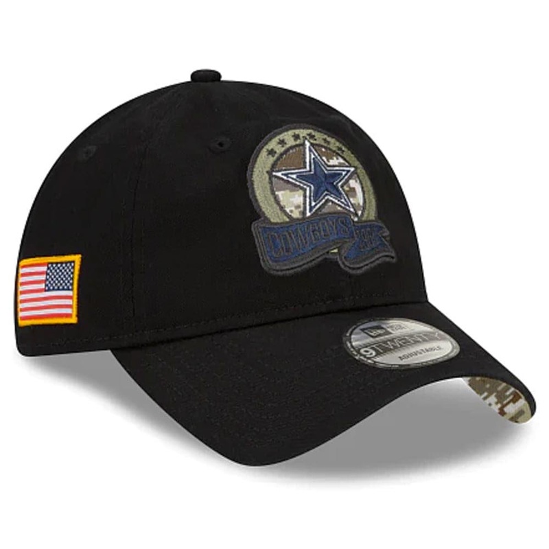 Dallas Cowboys New Era NFL Salute To Service 22 9TWENTY Strapback Hat – Black