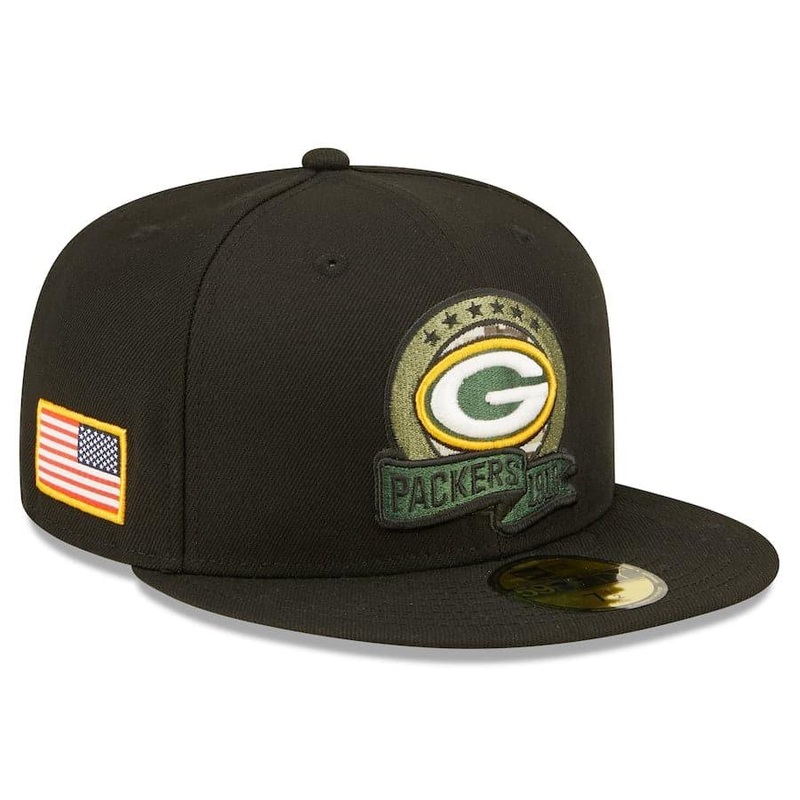 Green Bay Packers New Era NFL Salute To Service 22 59FIFTY Fitted Hat – Black