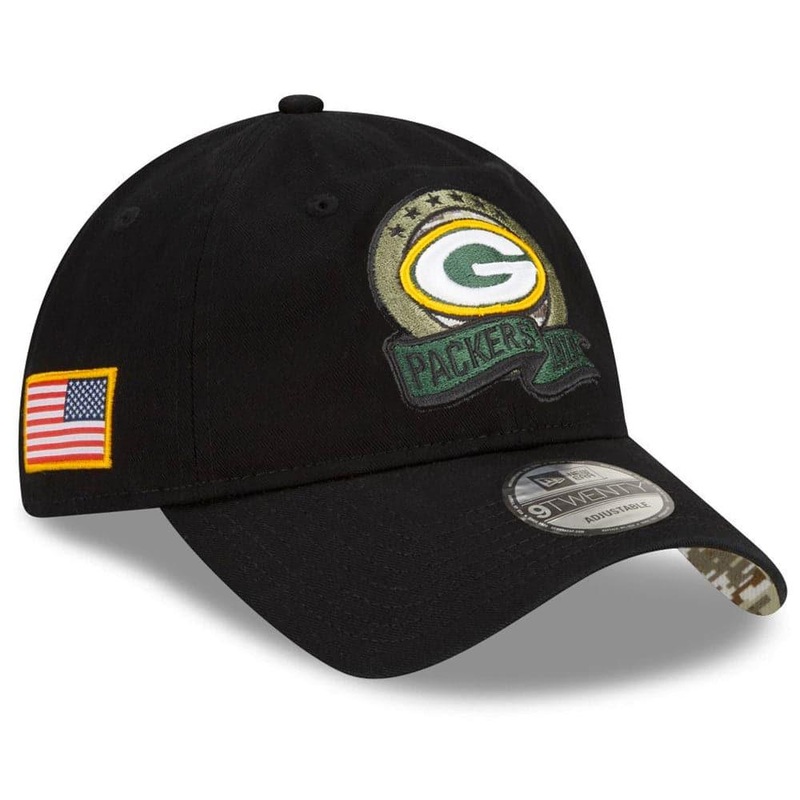Green Bay Packers New Era NFL Salute To Service 22 9TWENTY Strapback Hat – Black