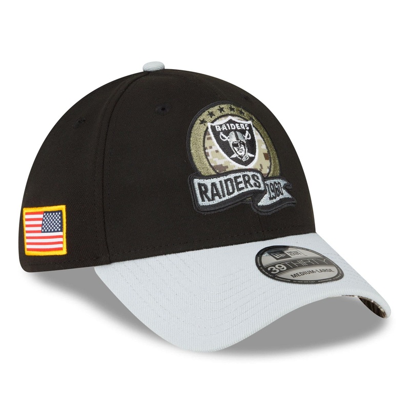 Las Vegas Raiders New Era NFL Salute To Service 22 39THIRTY Stretch Fit Hat – Black