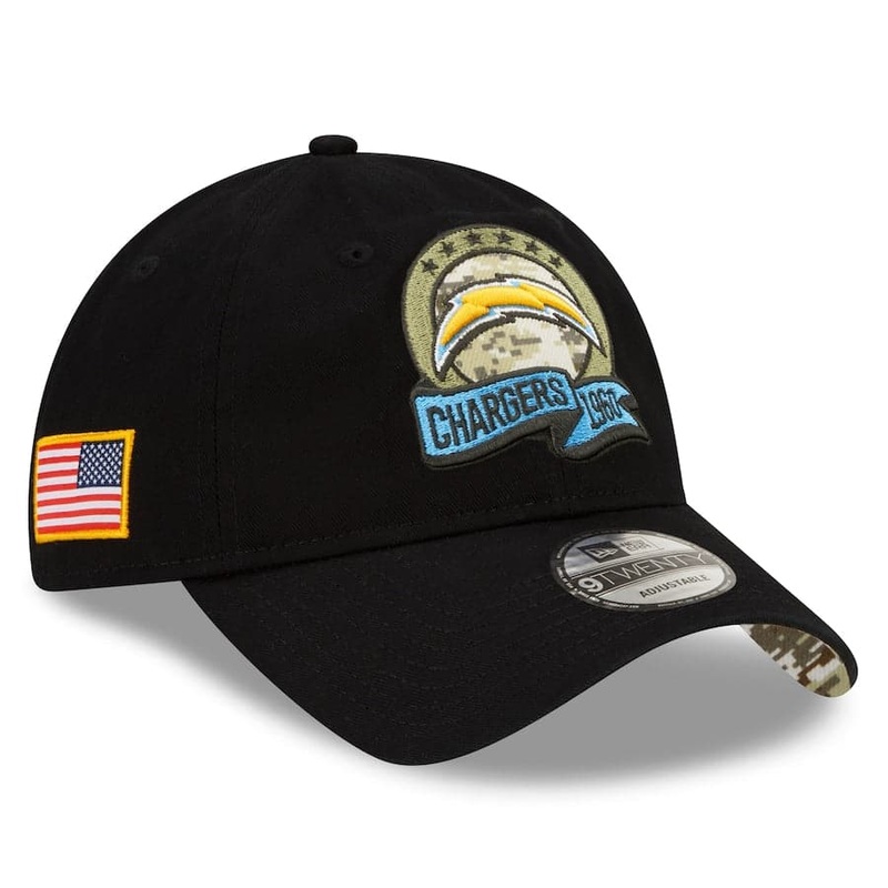 Los Angeles Chargers New Era NFL Salute To Service 22 9TWENTY Strapback Hat – Black