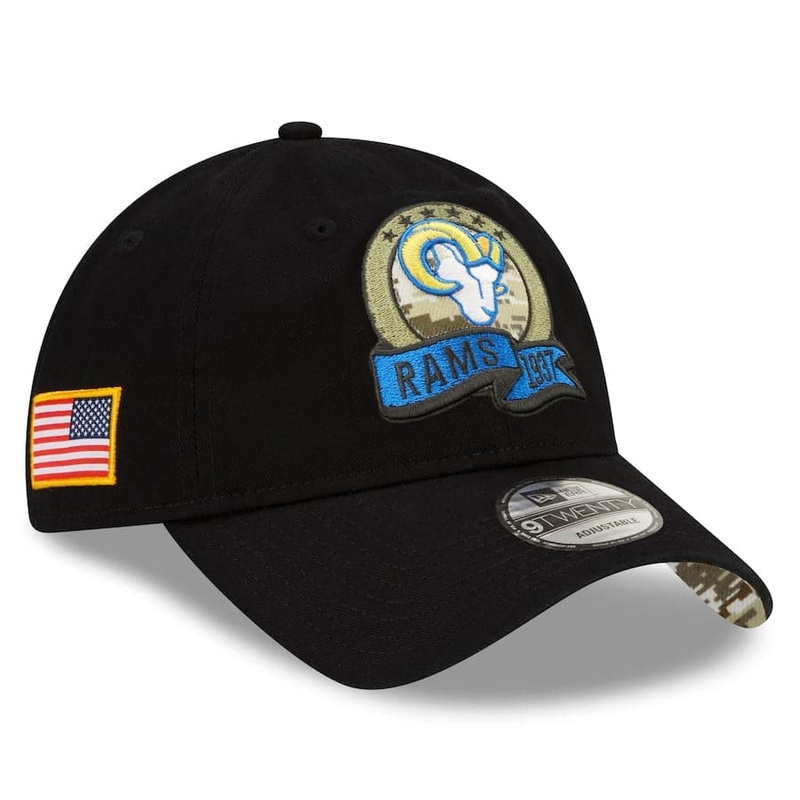 Los Angeles Rams New Era NFL Salute To Service 22 9TWENTY Strapback Hat – Black