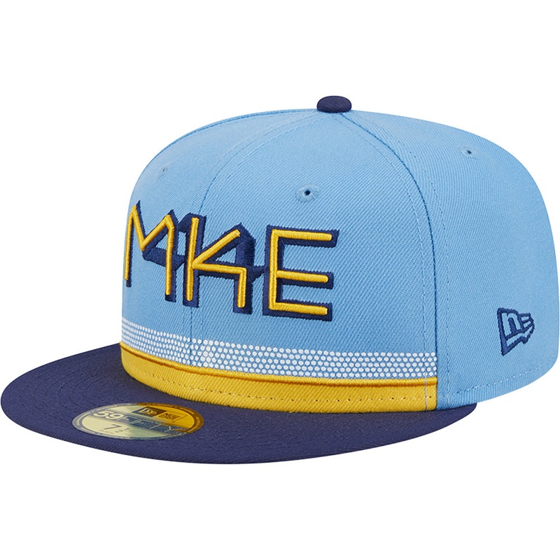 MLB Milwaukee Brewers New Era City Connect Alternate 59FIFTY Fitted Hat – Blue