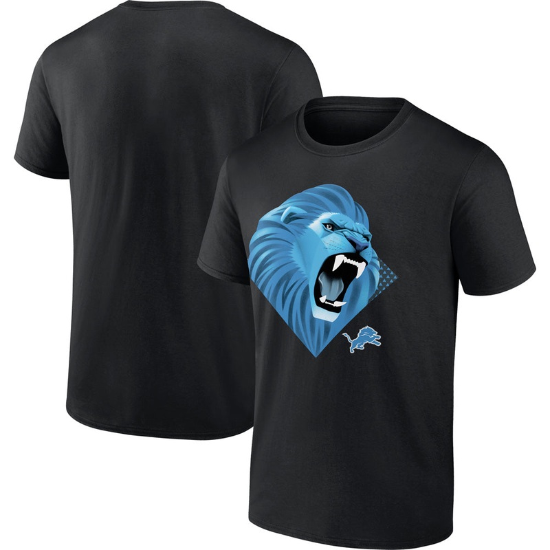 NFL Detroit Lions Fanatics Illustration T-Shirt – Black