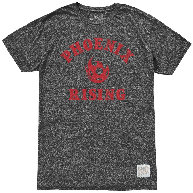 Phoenix Rising Retro Brand Away Stack Mock Twist T-Shirt – Black