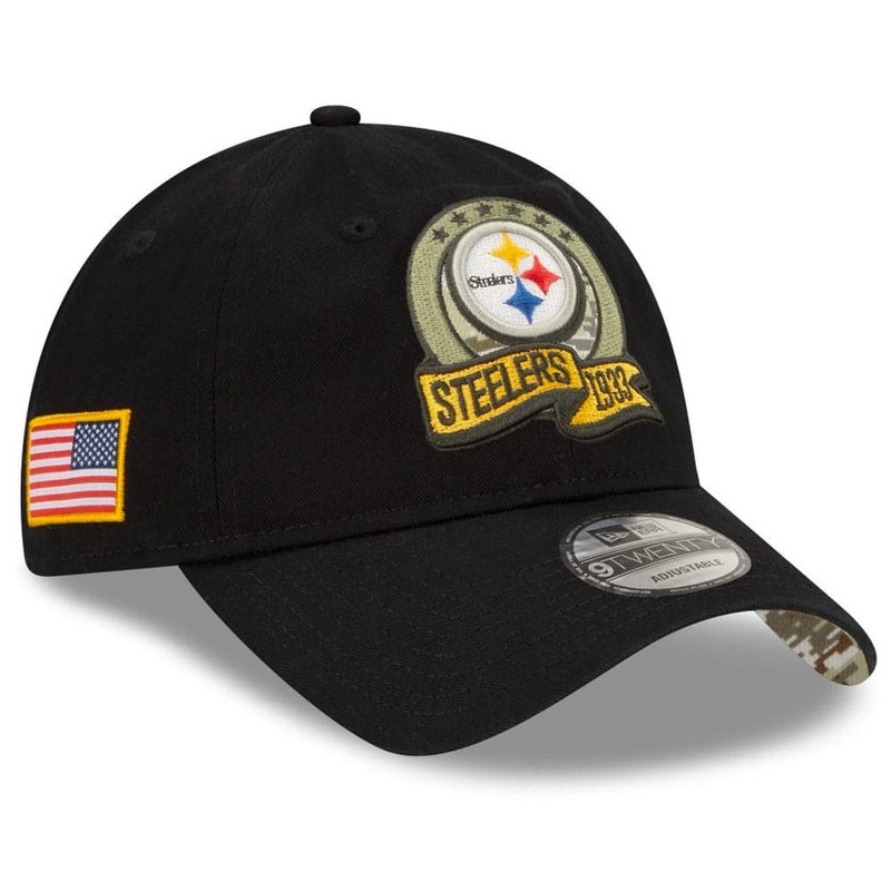 Pittsburgh Steelers New Era NFL Salute To Service 22 9TWENTY Strapback Hat – Black
