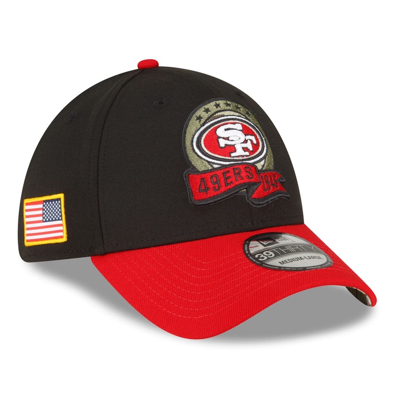 San Francisco 49ers New Era NFL Salute To Service 22 39THIRTY Stretch Fit Hat – Black
