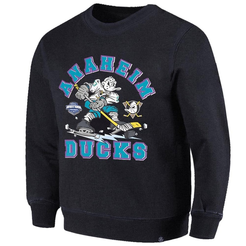 Anaheim Mighty Ducks NHL Ice Player Graphic Crew Jumper – Faded Black
