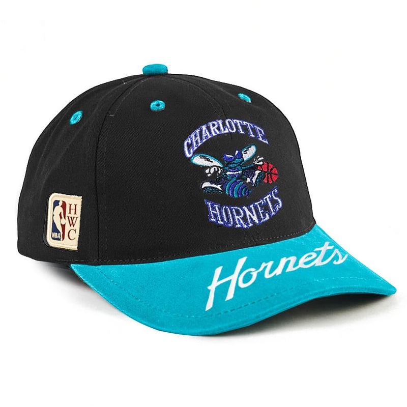 Charlotte Hornets Mitchell & Ness NBA Double Up Deadstock Snapback Hat – Black