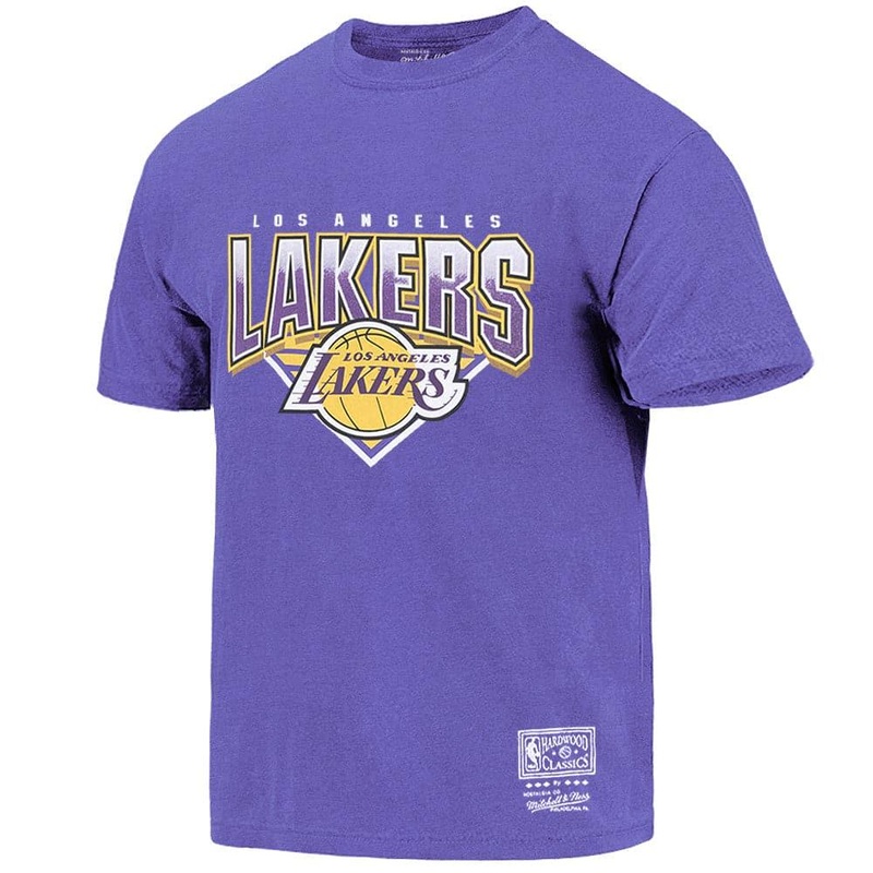 Los Angeles Lakers Mitchell & Ness NBA Metallic Shadow Vintage T-Shirt – Faded Purple