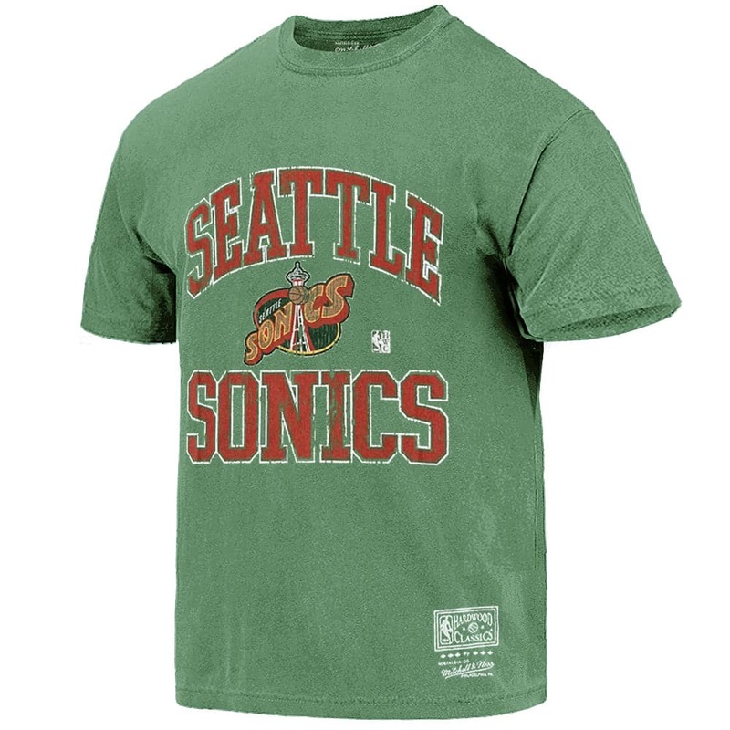 Seattle Supersonics Mitchell & Ness NBA HWC Ivy Arch Vintage T-Shirt – Faded Green