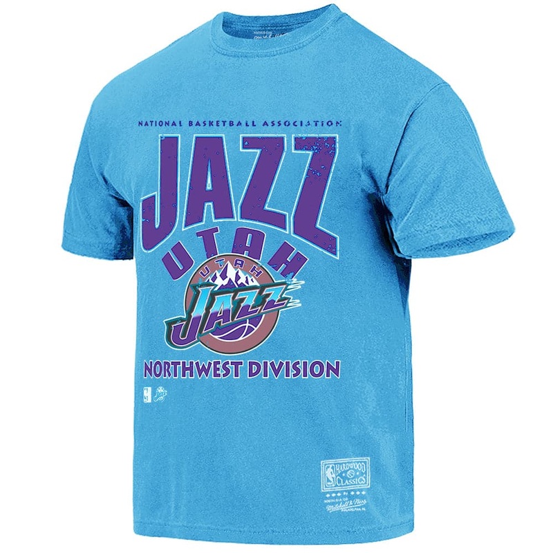 Utah Jazz Mitchell & Ness NBA Division Arch Vintage T-Shirt – Faded Blue