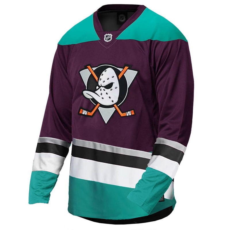 Anaheim Mighty Ducks Majestic NHL Fan Replica Jersey – Purple