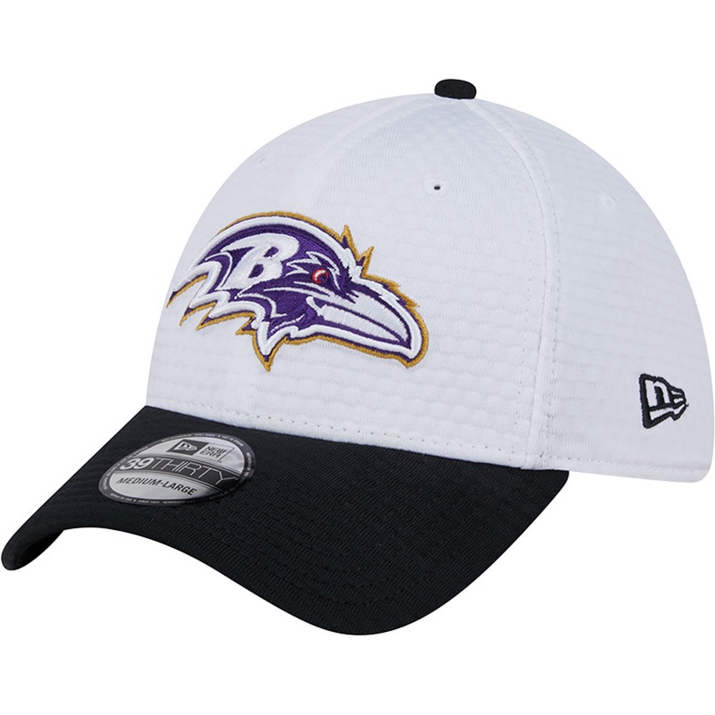 NFL Baltimore Ravens New Era 2024 Training 39THIRTY Flex Fit Hat – White