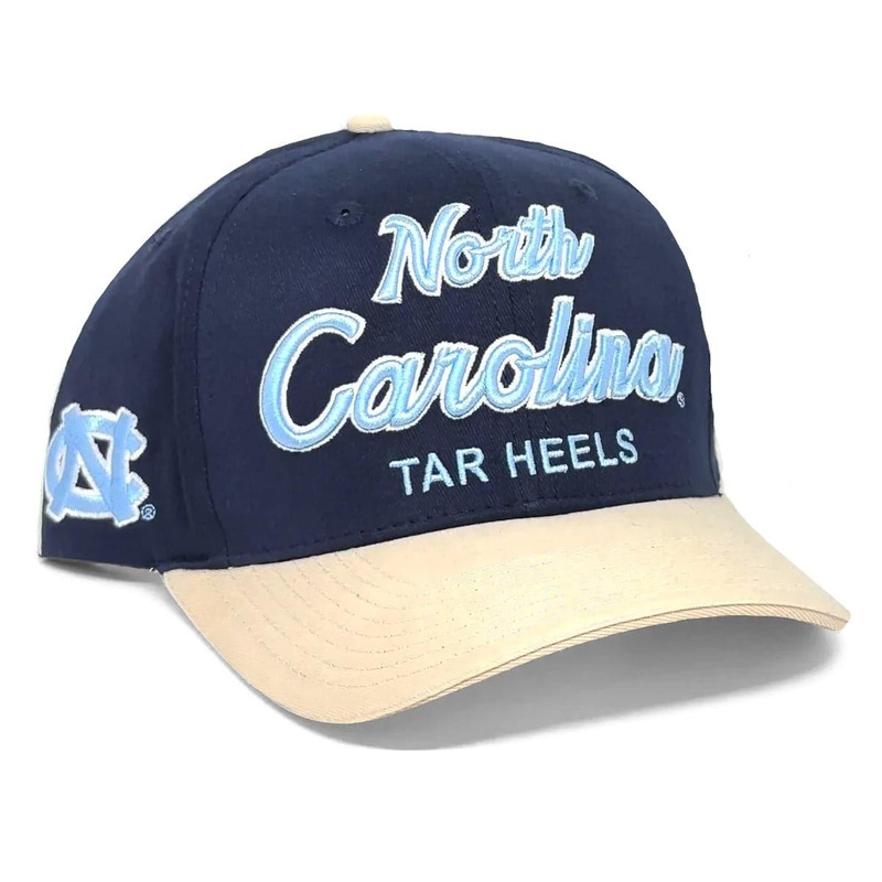 North Carolina Tar Heals NCAA State Script Freshman Crown Snapback Hat – Navy/Clay