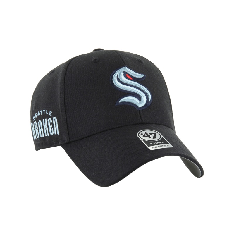 Seattle Kraken ’47 NHL Wordmark Hit MVP Snapback Hat – Black