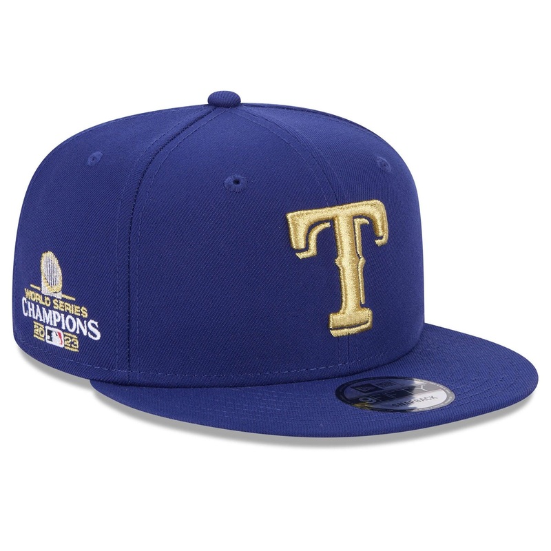 Texas Rangers New Era MLB Gold Champions 9FIFTY Snapback Hat – Blue