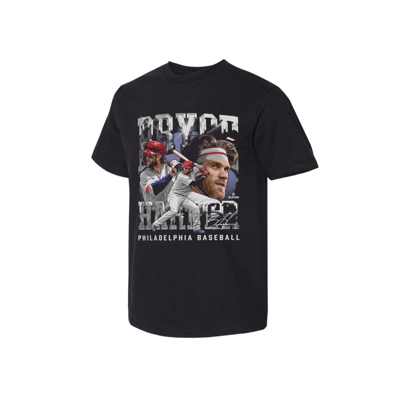Bryce Harper Philadelphia Phillies 500 Level MLB Homage Heavyweight T-Shirt – Vintage Black