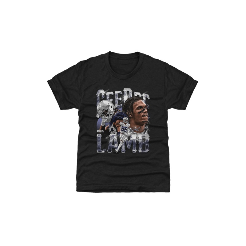 Youths CeeDee Lamb Dallas Cowboys 500 Level NFL Homage T-Shirt – Tri Black