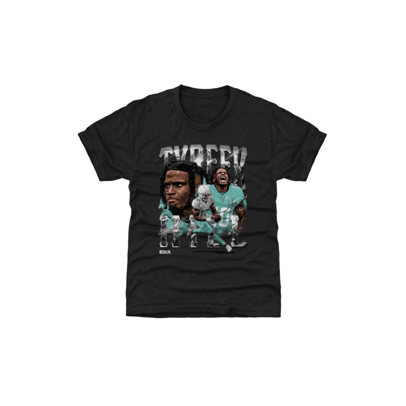 Youths Tyreek Hill Miami Dolphins 500 Level NFL Homage T-Shirt – Tri Black