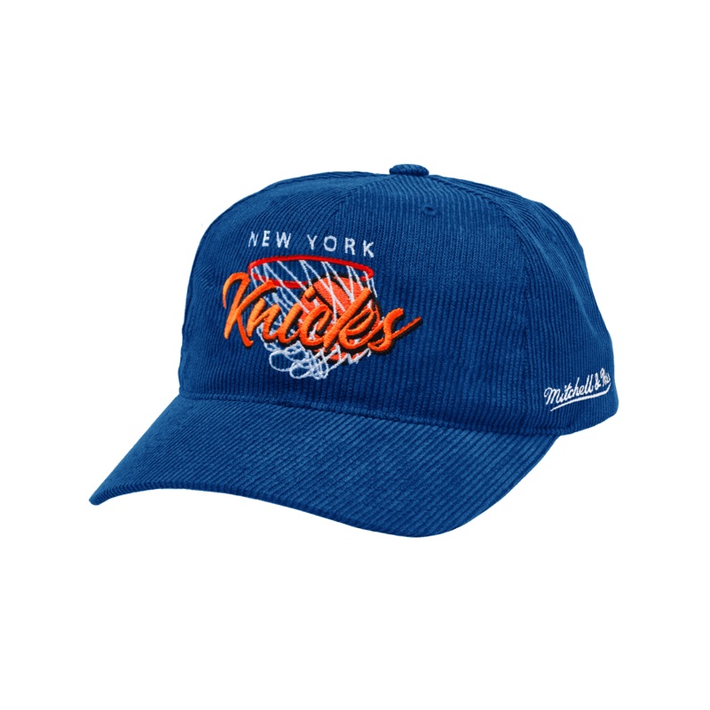 New York Knicks Mitchell & Ness NBA Net Deadstock Pre-Curved Snapback Hat – Blue